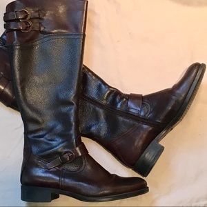 ALDO Brown Leather Riding Boots - like new!